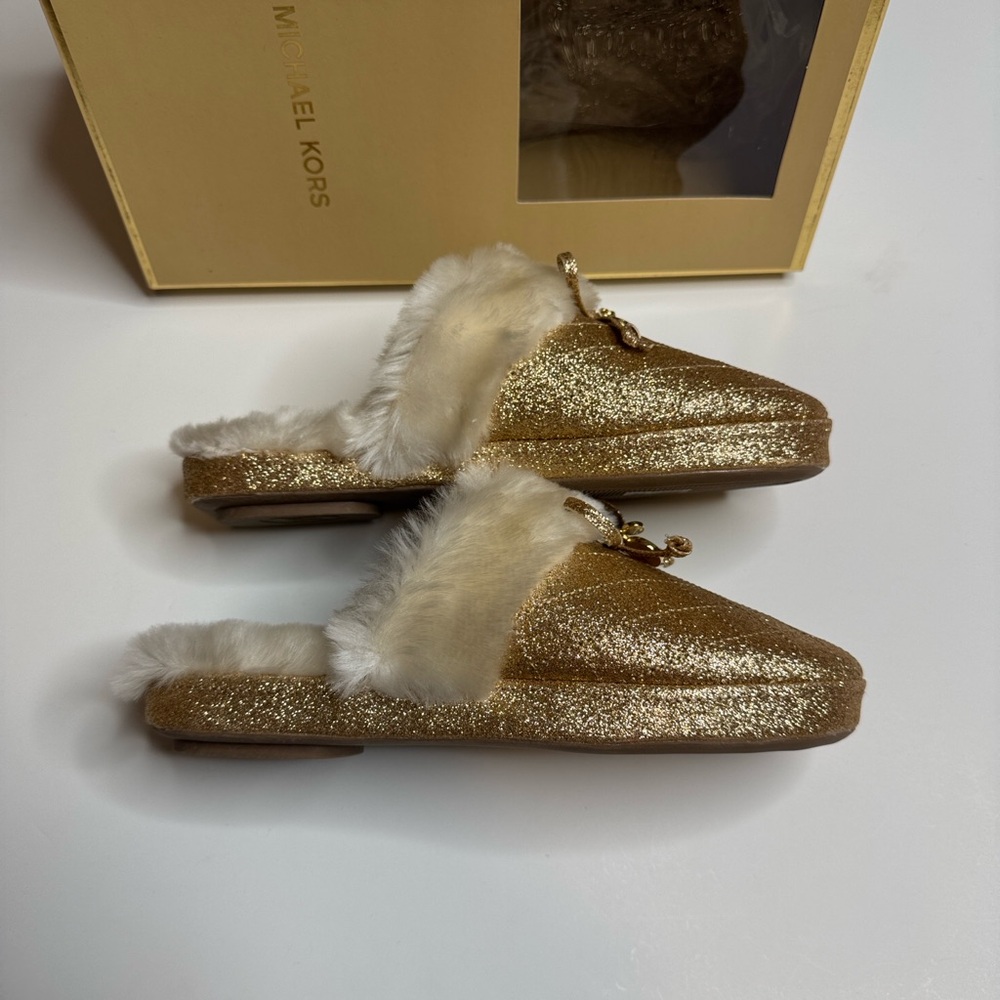 Michael Kors Glittery Gold Carter slippers - Picture 8 of 13